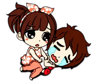 👸 Kreskówka, Smutny, Płaczący, Miłość, Przytulanie, Anime, Para, Związek telegram sticker