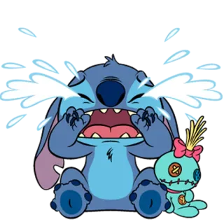 😭 Stitch Cartoon, Alien, Weinend, Traurig, Disney telegram sticker