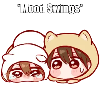 🤔 Mood Swings Sbalzi d'umore, Emozione, Anime, Carino, Kawaii whatsapp sticker