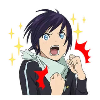 😃 Yato Noragami Anime, Yato, Noragami, Japonês, Desenho animado, Emoção, Bonito whatsapp sticker