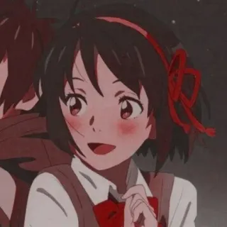 💫 Mitsuha Miyamizu Your Name Anime, Mitsuha, Your Name, Kawaii, Hoạt hình Nhật Bản, Mitsuha Miyamizu telegram sticker