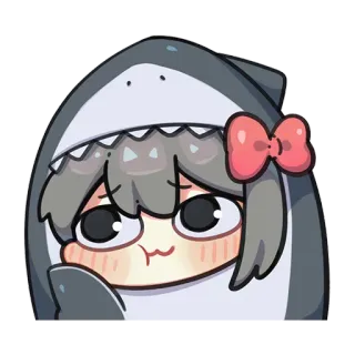 🎀 Anime, Kartun, Hiu, Kawaii, Lucu whatsapp sticker