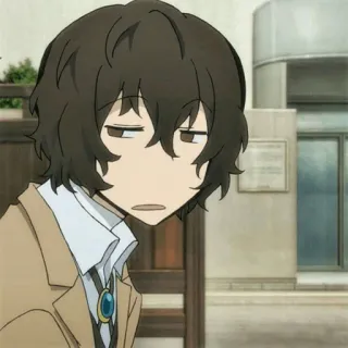 🎐 Dazai Osamu Bungo Stray Dogs anime, dazai osamu, bungo stray dogs, character, bored, expression, fanart telegram sticker