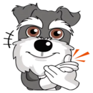 👏 perro, schnauzer, gesto, ofensivo, dibujo animado telegram sticker
