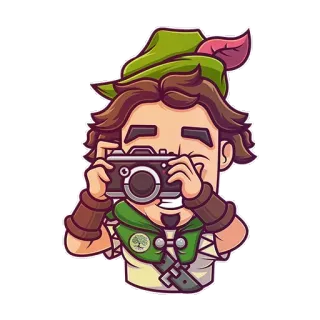 📸 desenho animado, personagem, fotógrafo, câmera, adesivo telegram sticker