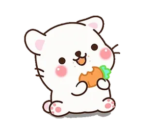 🥕 lindo, oso, dibujo animado, animal, zanahoria, kawaii, feliz whatsapp sticker