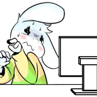😨 Asriel Dreemurr Undertale ansioso, cabra, videojuego, ordenador, estresado telegram sticker