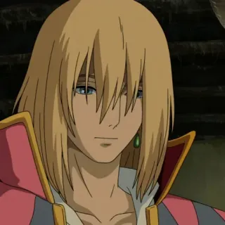 🗝 Howl Howl's Moving Castle Anime, Personnage, Portrait, Cheveux blonds, Hauru, Le Château Ambulant, Fantaisie telegram sticker