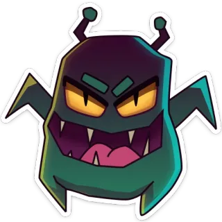 🤬 monstruo, dibujos animados, criatura, tenebroso, fantasía, demonio telegram sticker