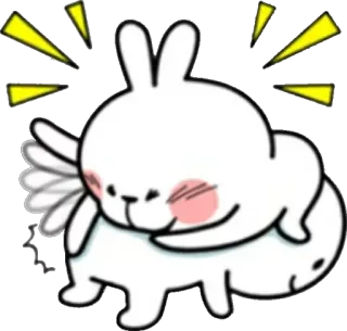 😠 rabbit, bunny, cute, animal, cartoon, white, sticker telegram sticker