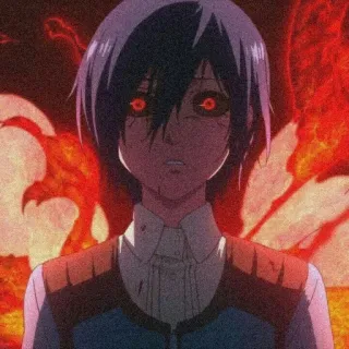 🐰 Touka Kirishima Tokyo Ghoul Аниме, Токийский гуль, Тоука Киришима, Гуль, красные глаза, персонаж telegram sticker