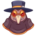 🤦 чумной доктор, мультфильм, маска, исторический, эпидемия telegram sticker