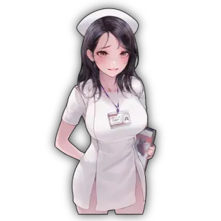 🔥 verpleegkundige, medisch, anime stijl, ziekenhuis telegram sticker