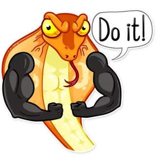 💪 Do it! cobra, cobra, músculos, desenho animado, animal, motivação telegram sticker