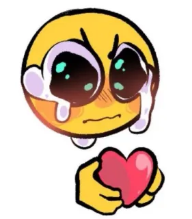 ❤️ Emoji, piangere, cuore, triste, cartone animato telegram sticker