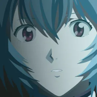 📓 Rei Ayanami Neon Genesis Evangelion Anime, Rei Ayanami, Evangelion, Charakter, Mädchen, blaue Haare whatsapp sticker