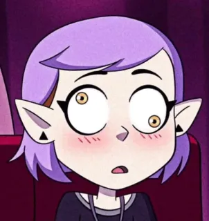 😵‍💫 Amity Blight The Owl House Cartoon, Amity Blight, Willkommen im Haus der Eulen, Disney, animiert, errötend, Charakter telegram sticker