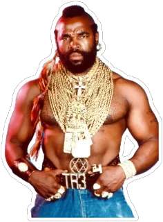 😐 Mr. T TR3 Mr. T, Schauspieler, Goldketten, harter Kerl, 80er, TV telegram sticker