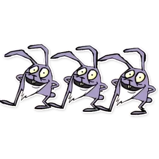 🐰 coelho, desenho animado, animal, roxo, engraçado, lebre whatsapp sticker