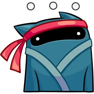 🤨 Ninja, Bandana, Desenho animado, Fofo, Mascote, Artes marciais telegram sticker