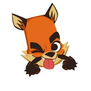 😜 zorro, dibujos animados, animal, lindo, guiñando, lengua telegram sticker