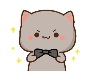 ✨ gatto, animale, carino, kawaii, papillon, adesivo, cartone animato telegram sticker