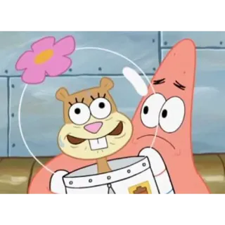 😰 Sandy Spongebob Squarepants spongebob, bob l'éponge, sandy écureuil, dessin animé, patrick étoile telegram sticker