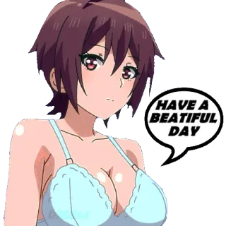 🌤 HAVE A BEATIFUL DAY 动漫, 女孩, 气泡, 消息 telegram sticker