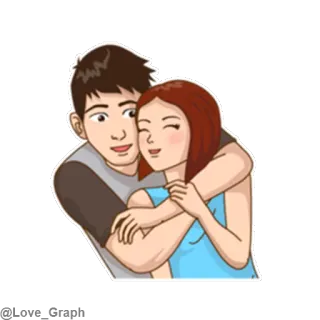 🤗 love, couple, hug, relationship, affection telegram sticker