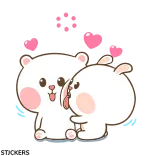 😋 bear, rabbit, cute, love, heart, cartoon telegram sticker