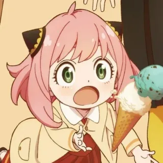 🍦 Anya Forger Spy x Family Anime, Anya Forger, Spy x Family, Sorvete, Desenho animado whatsapp sticker