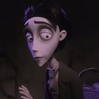 ♣ Victor Van Dort Corpse Bride ビクター・ヴァン・ドート, コープスブライド, ティム・バートン, アニメ, キャラクター, ゴシック, ヴィクトリア朝, 映画 whatsapp sticker