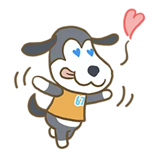 😍 67 animal, cachorro, desenho animado, coração, fofo, adesivo whatsapp sticker