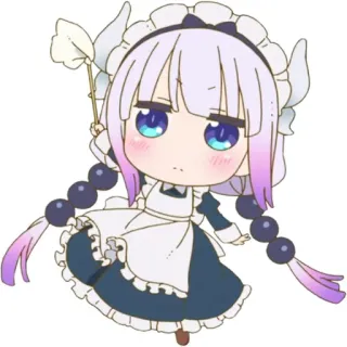 🤤 Kanna Kamui Miss Kobayashi's Dragon Maid Anime, Drache, Maid, Süß, Chibi, Kanna, Kanna Kamui telegram sticker