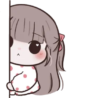 🍥 милый, девушка, аниме, каваий, подглядывает, прячется whatsapp sticker