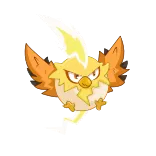 ⚡️ uccello, fulmine, giallo, cartone animato, arrabbiato, mostro telegram sticker