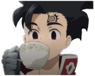 ☕ อนิเมะ, ชา, ดื่ม, ผ่อนคลาย, ตัวละคร telegram sticker