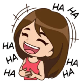 😂 HA HA HA HA HA HA HA HA HA HA HA HA laughing, cartoon, woman, happy, joyful, smile, giggle telegram sticker