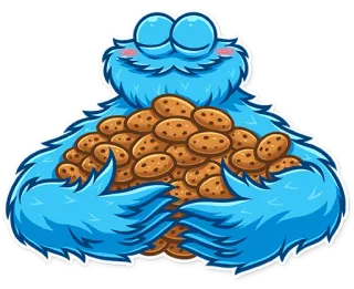 🤗 Cookie Monster Sesame Street Krümelmonster, Sesamstraße, Keks, Cartoon, Monster, Kekse telegram sticker