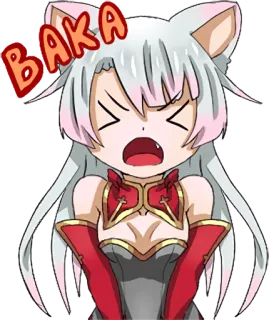 😫 BAKA 애니메이션, 고양이 소녀, 바보, 스티커, 만화, 귀여운 telegram sticker