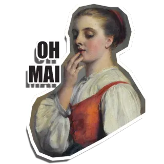 🙊 OH MAI женщина, картина, о боже, произведение искусства, портрет telegram sticker