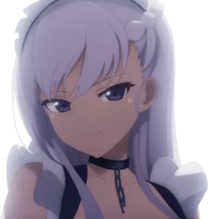 😏 Anime, Maid, Chica, Dibujo animado, Pegatina telegram sticker
