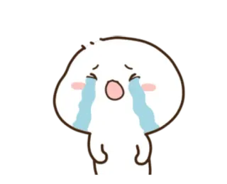 😭 pleurer, triste, larmes, émotion, contrarié, dessin animé, personnage telegram sticker