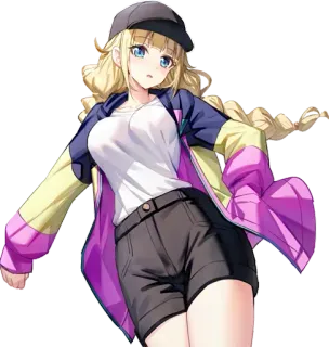 😍 anime, blondynka, dziewczyna, nastolatka, casual, moda whatsapp sticker