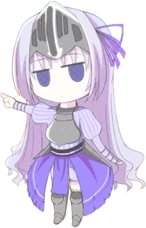 😒 Anime, Chibi, Chica, Caballero, Armadura, Fantasía, Lindo, Personaje telegram sticker