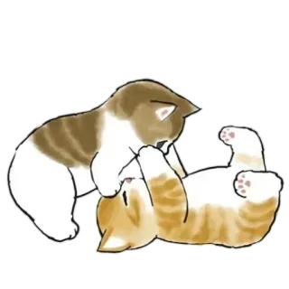 💘 고양이, 새끼 고양이, 놀이, 귀여운, 동물, 그림, 애완 동물, 일러스트 telegram sticker