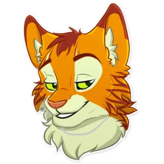 😼 renard, animal, dessin animé, orange, poilu whatsapp sticker