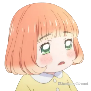 ☹ @Swdz. nhãn dán, anime, dễ thương, gái, hoạt hình telegram sticker