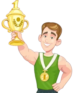 🏆 vencedor, troféu, sucesso, atleta, conquista, medalha telegram sticker