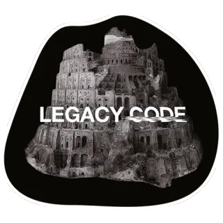 🏚 LEGACY CODE башня, код, наследие, здание, архитектура, монохромный telegram sticker